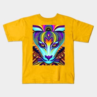 Kosmic Kitty (22) - Trippy Psychedelic Cat Kids T-Shirt